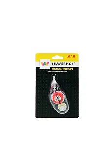 Текстовыделитель лента 5мм*6м розовый, блистер, Silwerhof