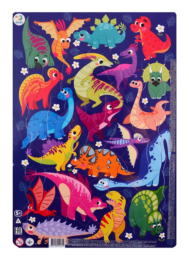Пазл «Динозавры» 53 элемента, в рамке, Dodo 2748184 — 1