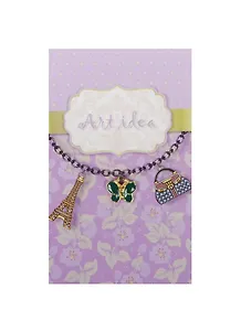 Кулон желтый Бабочка эмаль зеленая (QA-7042) (0,8см) (упаковка)