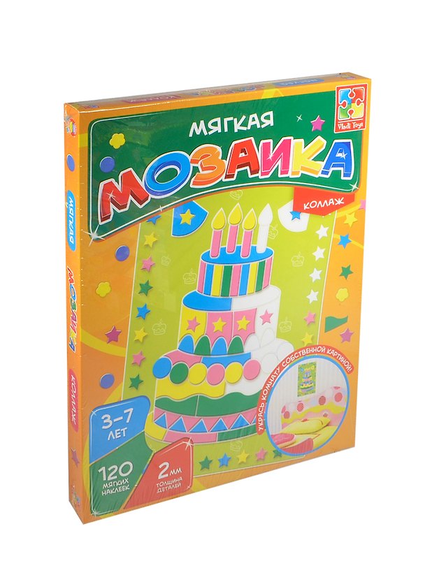 Мягкая мозаика Коллаж Торт (VT2301-07) (120 мяг. накл.) (2мм) (3-7л.) (коробка) 2419554 — 1