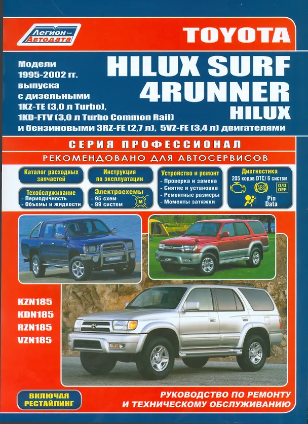 Книга Toyota HiLux Surf 4Runner HiLux Мод. 1995-2002 гг. вып. с дизельн. 1KZ-TE (мПрофессионал) () — 1