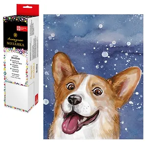 Набор для творчества. Алмазная мозаика "Веселый корги", 20 х 25 см