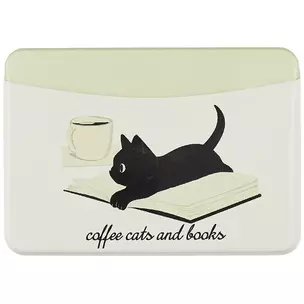 Чехол для карточек горизонтальный Cofee cats and books (котенок) (ДКГ2021-57) — 2885144 — 1