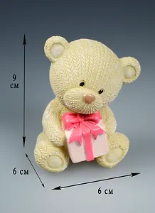 Мишка с подарком полирезина (9см) (44415)