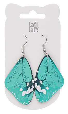 Сережки Крылья бабочки (зеленые) (акрил) (12-9165-202407-B4) 3063246