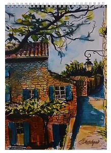 Скетчбук A4 40 листов "Летний город (акварель)", нелинованный