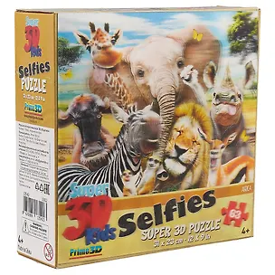 Пазл, Super 3D, Howard Robinson: Африка селфи 63эл. 31*23см 2655784