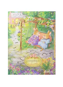 Записная книжка А6 96л кл. "Holly Pond Hill. Зайчики" 7БЦ, мат.ламинация "мокрый шелк", выб.лак, тисн.фольгой, Listoff