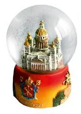 Сувенир АКМ Сноубол СПб h=9см "Исаакий" красн. основ. 097R-65-02 308018