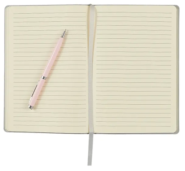 Книга для записей А5 80л "SOFT TOUCH. Серебро" интегр.обл., иск.кожа, офсет 70г/м2, тонир.комбин.блок (в лин., точку, без лин.), скругл.углы, цв.форзацы, цв.торец, ляссе, инд уп. 3009307 — 3