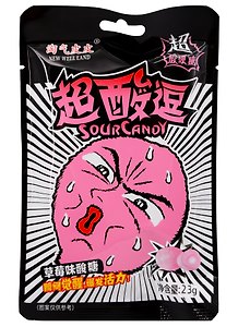 Леденцы кислые NEW WELLLAND Sour Candy со вкусом клубники, 23г