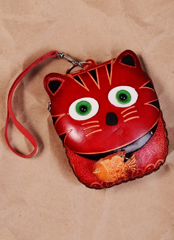 Кошелек разноцветный Кот (кожа) (11х10) 2585911 — 1