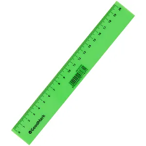 Линейка 20 см пластик, "Neon", GoodMark
