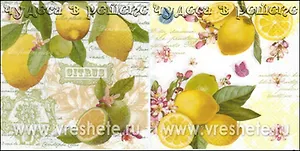 Наб. салф. для декупажа Лимоны (НСД2035) (2шт) (упаковка)