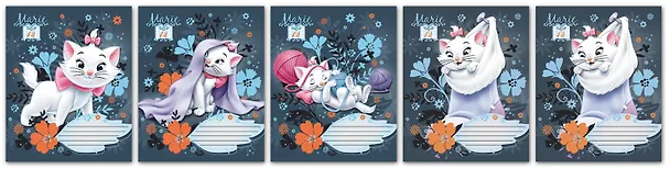 Тетрадь 12л кл. "Marie Cat" карт.обл., выб.Уфлак, ассорти, Disney 229647 — 1