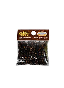 Деревянные бусины Круглые темно-коричневые (00009500) (6мм) (упаковка)