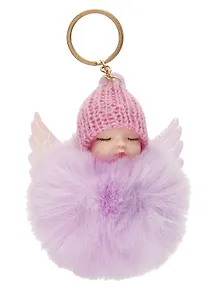Брелок-помпон Девочка с крылышками (иск.мех) (10 см) в ассортименте