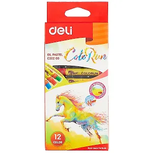 Пастель масляная ColoRun 12цв к/к, DELI