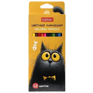 Карандаши цветные 12цв "Пушистый философ" к/к, подвес
