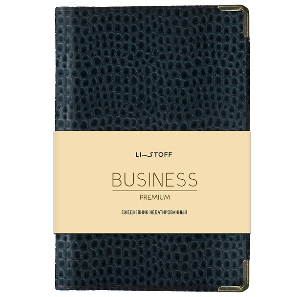 Ежедневник дат. 2027г. А6 176л "BUSINESS PREMIUM. Lizard" синий, иск.кожа, обл.поролон, мет.уголки, тонир.блок, зол.торец, 2 ляссе 3173923 — 1