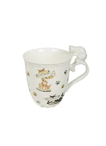 Кружка Кошки с фигурной ручкой в подарочной упаковке (400мл) (359-264)