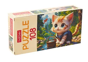 Пазл 108 элементов "Котик-рыбак" 300х210мм 3077231