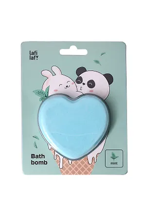 Бомбочка-сердечко для ванны Кролик и Панда (мята) (блистер) (90 г) (12-waterball-Z1) (Lafilaf) 3068995
