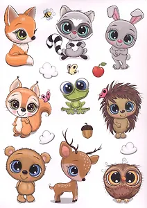 Декоративные наклейки "Лесные зверюшки"