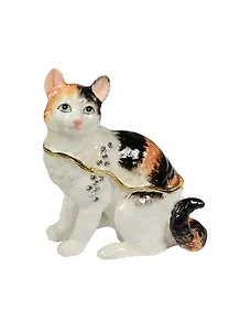 Шкатулка Кот белый полосатый сидит (BP2883K1)