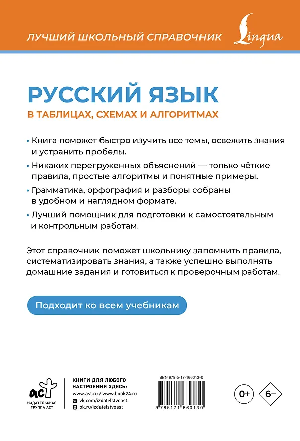 Книга Русский язык в таблицах, схемах и алгоритмах (Ксения Литинская) — 2