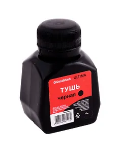 Тушь 70 мл, жидкая, черная, GoodMark