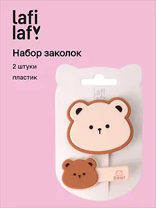 Набор заколок Kawaii Мишки матовые (2шт) (пластик) (12-03907-B13) (Lafilaf)