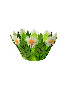 Корзина войлочная Ромашки по кругу (002543)