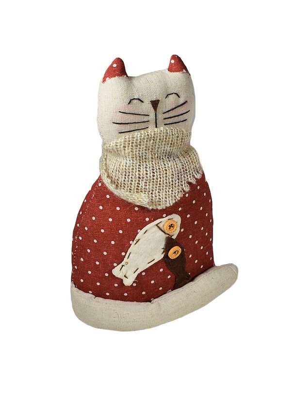 Игрушка декоративная Кошка с рыбами (22см) (777-004) 2411941 — 1