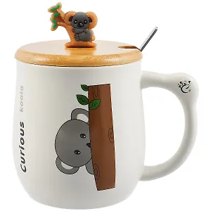 Кружка с крышкой и ложкой Коала (керамика) (350мл) (12-08070-MY255)