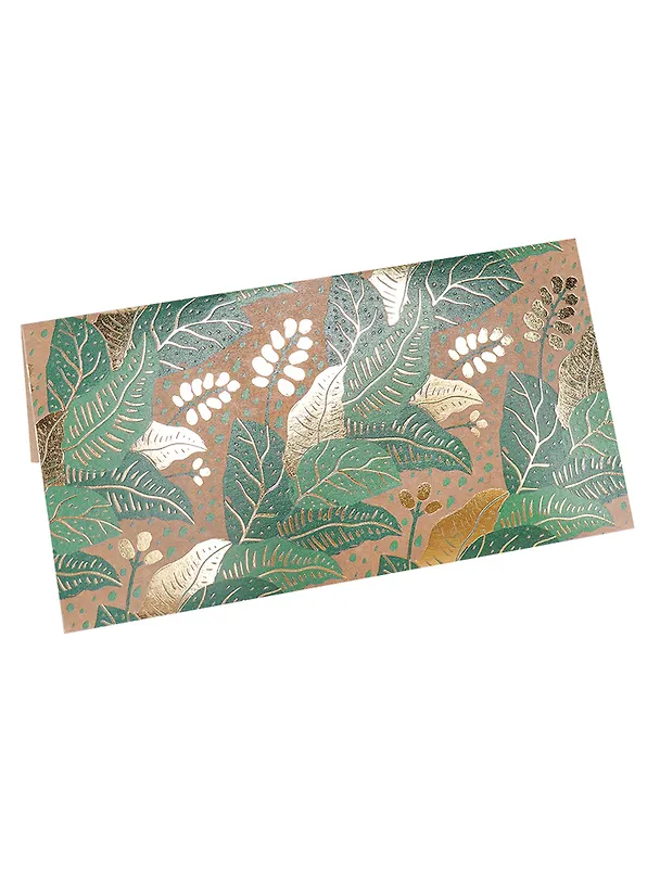 Конверт для денег Dream Cards Без текста (листья, крафт+тиснение) КТ-0029 2939602 — 1