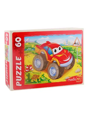 Пазл Машина с большими колесами Рыжий кот 60 элементов П60-8427 2794719