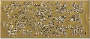 Контурные наклейки Листья (190600) (лист) (зол.) (10х23см)