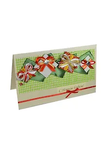 Открытки ручной работы дизайн №06 Новогодний "Подарки" 00008684 (Нот)