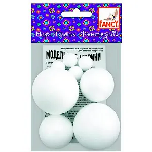 ACTION! Fancy Набор шариков из пенопласта, d=20 мм, d=45 мм, d=60 мм, 8 шт., в блист. FD030008