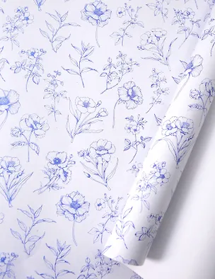 Бумага упаковочная 70*100см "Контурные маки" глянц., инд.уп. 3139992