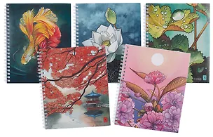 Тетрадь 96л кл. "Акварельные сюжеты (Эксклюзив)" мел.картон, тиснение фольгой "Серебро", ассорти 3084175
