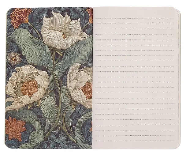 Книга для записей 130*210 32л "FLORA DESIGN. Inspired by William Morris (розовые и голубые цветы)" скрепка 3125593 — 3