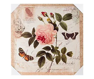 Картина Роза и бабочки (40х40) (740-155) 2430705