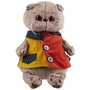 Мягкая игрушка Басик в вельветовом жилете (19 см) 2945313