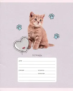 Тетрадь в линейку Listoff, "Мяу!", 18 листов