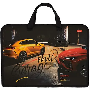 Папка для тетрадей А4 "Автопанорама" 34*24,5*3,5см пластик, молния, текст.ручки 2885093