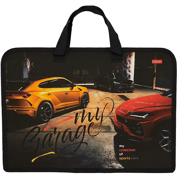 Папка для тетрадей А4 "Автопанорама" 34*24,5*3,5см пластик, молния, текст.ручки 2885093 — 1