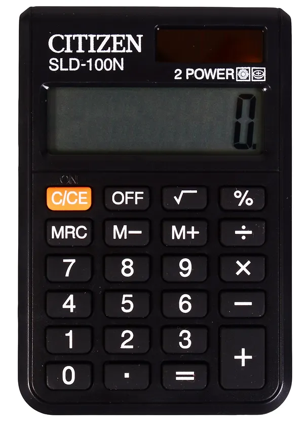 Калькулятор 08 разрядный, карманный, 2-е питан., черный, Citizen SLD-100NR 223827 — 1
