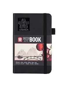 Скетчбук 9*14 80л "Sakura" черный, 140г/м2, тв.обл., Sakura